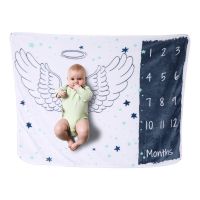 Baby Blanket Soft Flannel Photography Monthly Photo Newborn Children Wings Cartoon Angel Milestone