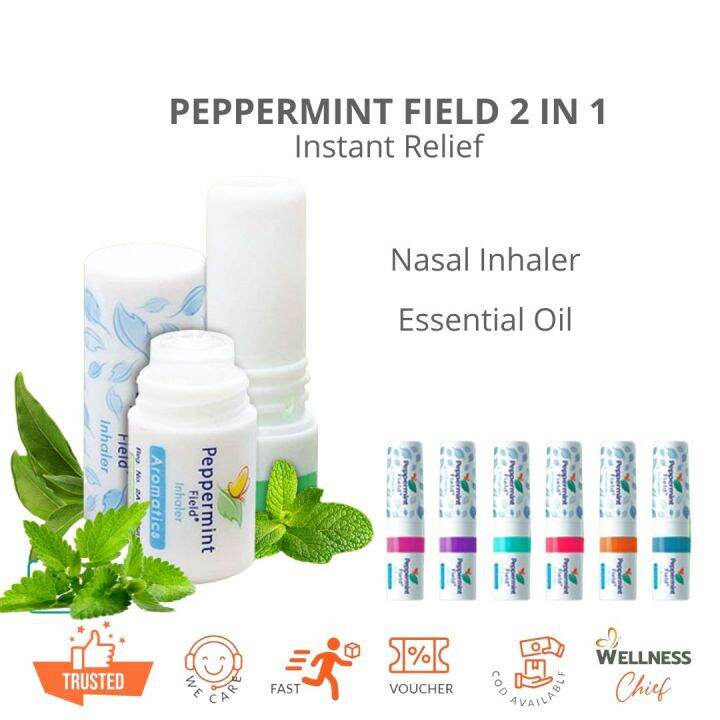 Nasal Inhaler Peppermint Field 2 In 1 Inhaler Instant Relief From Nasal Congestion And Vertigo