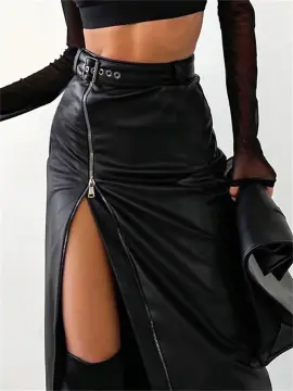 Black PU Leather High Waist Capris For Women Sexy Stretch Bodycon