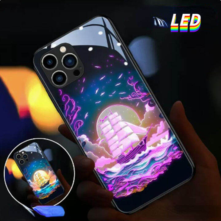 สแปร์พาร์ท LED เคสมือถือหลากสีสันขาเข้าสำหรับ Iphone 15Pro 15อัลตร้า12 13 14Promax 11Promax 7 8Plus สำหรับเคสแอปเปิ้ล XR XS สูงสุด