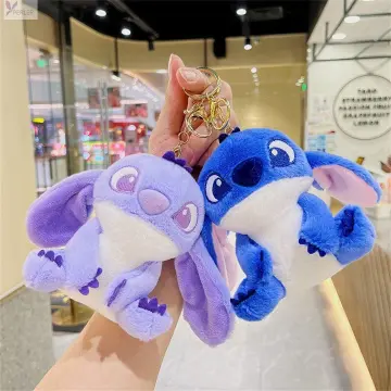 New Lovely Disney Purple Stitch 3D PVC Bags Hanger Pendant Keychains Key  Rings