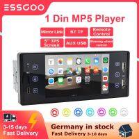 ESSGOO เครื่องเล่น MP5 1Din วิทยุติดรถยนต์วิทยุสเตอริโอรถยนต์5นิ้ว,หน้าจอ IPS บลูทูธ Mirorlink Type C เครื่องเล่นมัลติมีเดียอเนกประสงค์สำหรับรถยนต์