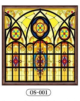 【HOT】 （hgestore） ฟิล์มหน้าต่างกระจกสีขุ่นแบบคงที่ขนาดกำหนดเองได้ประตูพีวีซีฟอยล์สำหรับโบสถ์50x100cm หน้าต่างแบบดร็อปชิปปิ้ง