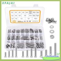 SFAJAI 480PCS 304สแตนเลสสตีล สลักเกลียวเมตริก M4 M5 M6 13ขนาดทั่วไป Bolt NUTS washers Assortment KIT การจัดประเภทสลักเกลียว สกรูหกเหลี่ยมสกรู มืออาชีพด้านการ