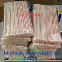 ◑卐♂ 600 Pcs Disposable Elbow Plastic Straws For Kitchenware Bar Party Event Alike Supplies Striped Bendable Cocktail Drinking Straws