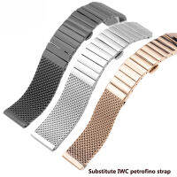 Milanese ตาข่ายเข็มขัดสำหรับโอเมก้า DW Seiko Bertofino สแตนเลสแข็งสายนาฬิกาคู่กดผีเสื้อหัวเข็มขัด22มิลลิเมตร24มิลลิเมตร