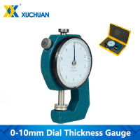 Dial Thickness Gauge 0.1mm Flat Head Meter Thickness Meter Tester 0-10 mm For Leather Film Paper Measuring Tools Tester