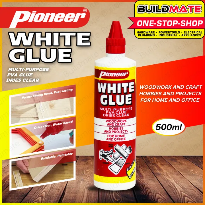 PIONEER White Glue 500ML Bottle Multi Purpose PVA Glue Dries Clear For Woodwork Waterproof