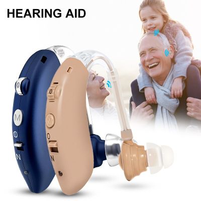 ZZOOI Rechargeable Sound Amplifier Hearing Aids Adjustable Tone Ear Aid BTE Elderly Hearing Aid for Deafness Mini Hearing Device