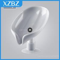 Soap Box Creative Non-slip Plate Tray Leaf Shape Laundry Soap Dish Storage Bathroom Gadgets Soap Holder With Suction Cup Drain Soap Dishes