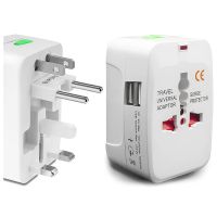 2PCS Universal Travel Adapter AC Outlet Converter with 2 USB Charging for USA EU UK AU