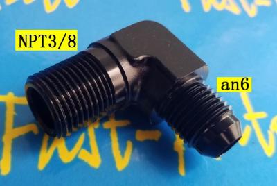 Forged male npt3/8 3/8NPT 3/8npt npt 3/8 to 6an an6 an 6 male 90degree 90 degree adaptor adapter tpfe ptfe hose Fitting
