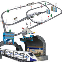 ไฟฟ้าHarmonyรางรถยนต์ของเล่นรถไฟขนาดเล็กเย็บชุดDIYรถไฟความเร็วสูง