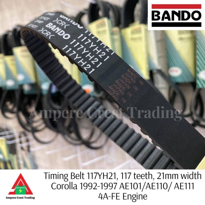 Bando Timing Belt 117YH21 Corolla AE100/AE101/AE111 19931997 1.6L 4A