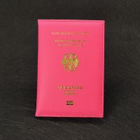 ปรับแต่งซองใส่หนังสือเดินทางเยอรมันด้วยชื่อสีชมพูเคสใส่หนังสือเดินทางเยอรมันสำหรับหนังสือเดินทาง