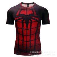 2023 Customized Fashion Printed Fitness 3D Short-Sleeved Quick-Drying Clothes Mens T-Shirt Tights Spiderman High Elastic Sports，Contact the seller for personalized customization