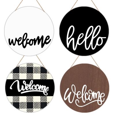[COD] round card pastoral crafts pendant Day decoration listing shop welcome door window hanging