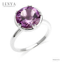 Lenya Jewelry แหวนเงินแท้ 925 ประดับอัญมณีแท้ เม็ดโต ดีไซน์สุดคลาสิค เหมาะสำหรับสวมใส่กับเสื้อผ้าทุกชุดทุกสไตล์