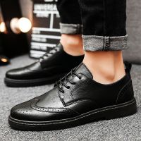 ❁  New England leisure shoes men business suits best man wedding shoes black han edition block of carve patterns or designs on woodwork mens shoes