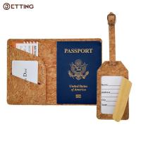 【DT】 hot  1/2PCS Cork Passport Holder And Luggage Tag Luggage Tag Suitcase Identifier Label Passport Holder Luggage Tag Travel Accessories