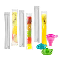 Bags Disposable DIY Ice Pop Molds Bags with Foldable Funnel Free Zip-Top Ice Popsicle Pouch for Yogurt Ice Candy or Freeze Pops