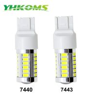 YHKOMS ชิปเซ็ต5730 5630 SMD สว่างสูง33 T20ไฟเบรก7440 7443หลอดไฟ LED สีแดงสำหรับ W21W W215W W3X16D โคมไฟอัปเกรด W3X16Q