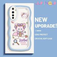 Jlingji เคสสำหรับ Realme 6 6S Narzo เคสโทรศัพท์ลวดลายขอบซิลิโคนของเหลวแบบนิ่มลายการ์ตูนรูปกระรอกสีชมพูเคสตัวปกป้องกล้องถ่ายรูปเลนส์คลุมทั้งหมดเคสฝาหลังเคสนิ่ม