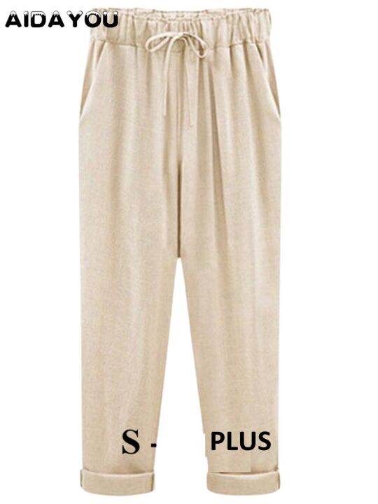 womens-casual-pants-linen-harem-wide-leg-trousers-muti-color-daily-casual-loose-slacks-cotton-harem-pants-ouc259