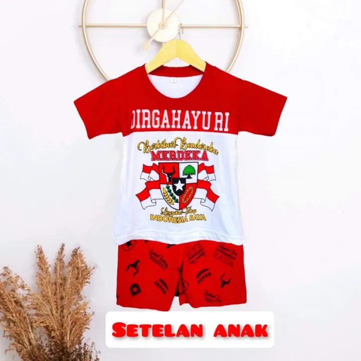 Setelan Anak Terbaru//Baju Merah Putih Gambar Garuda//Baju Anak Edisi ...