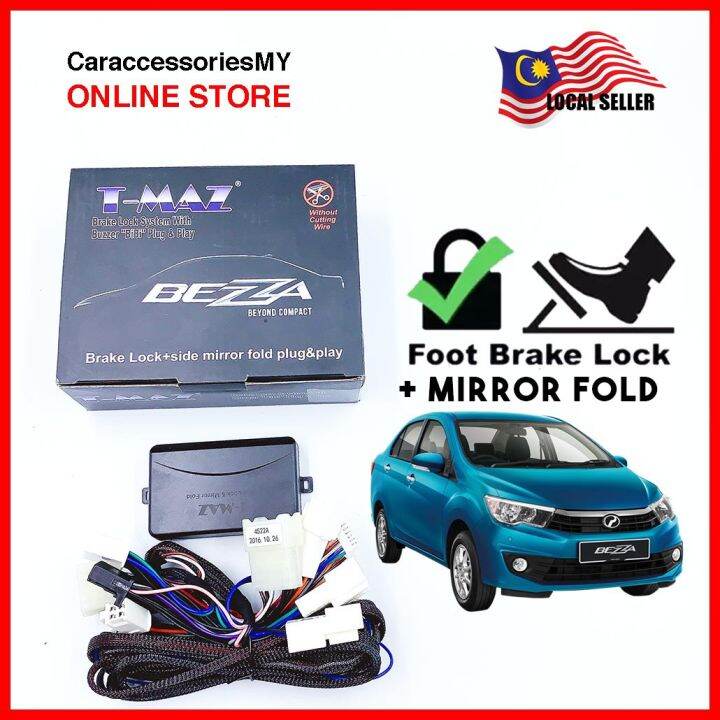 perodua bezza auto brake lock + mirror fold tmaz plug and play bezza