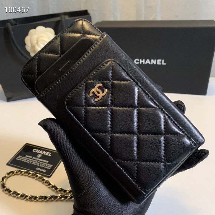 Chanel Gold Clutch O Chain Phone Holder Crossbody Bag GHW  The brandname  rental