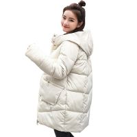 ZZOOI 2021 Womens Winter Down Jacket Cotton Padded Casual Female Cold Coat Hooded Stand Collar  Solid Thick Parkas Woman