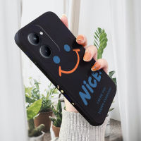 เคสโทรศัพท์ PMP สำหรับ Realme 10 Realme 10 4G เคส Realme C33ลายการ์ตูนน่ารัก Smlie Face เคสโทรศัพท์ดีไซน์รูปแบบขอบสี่เหลี่ยมของเหลวปลอกซิลิโคนคลุมทั้งหมดเคสกล้อง