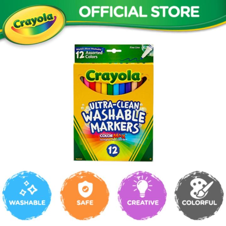 Kids Coloring Kit Crayola Ultra Clean WASHABLE MARKERS, Broad Line, 12  Count+NEW