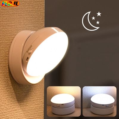 ∏ Wireless Round Motion LED Night Light USB Charging Cabinet Night Lamp Bedside Table For Bedroom Home Closet Sensor Lights