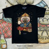 2023 new" แมวกวัก " THAI CAT T-shirt สีดำ Premium Cotton Comp 100 #design by LINECENSE