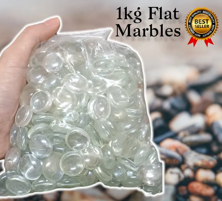 1kg FLAT MARBLES GOOD FOR YOUR PLANTS DECORATION ,PLANTS,SUPPORT Non