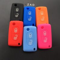 【cw】 ZAD Silicone car key case cover For PEUGEOT 207 208 206 307 308 407 408 RCZ For Citroen C2 C3 C4 C4L C5 C6 Xsara Picasso protect ！