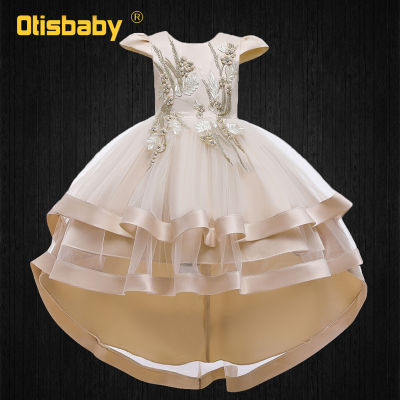 New Year Childrens Dresses for Girls Train Communion Gown Prom Kids Floral Eleghant Wedding Evening Ceremony Monsoon Dresses
