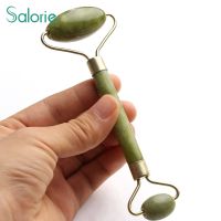 Salorie Natural Jade Face Roller Double Head Facial Roller Massager Anti Aging and Anti-wrinkle Face Body Eyes Neck Massage Beauty Tool