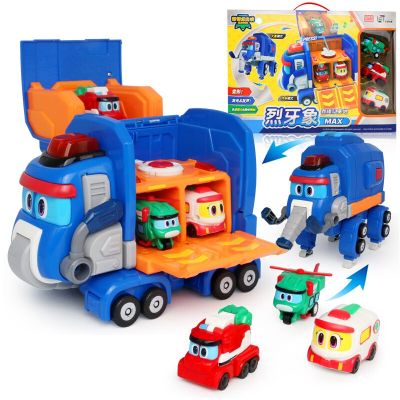 New Transformation Toy Gogo Dino Transformed Elephant Rescue Base With Sound Transformation Elephant Rescue Car Kid Children Toy