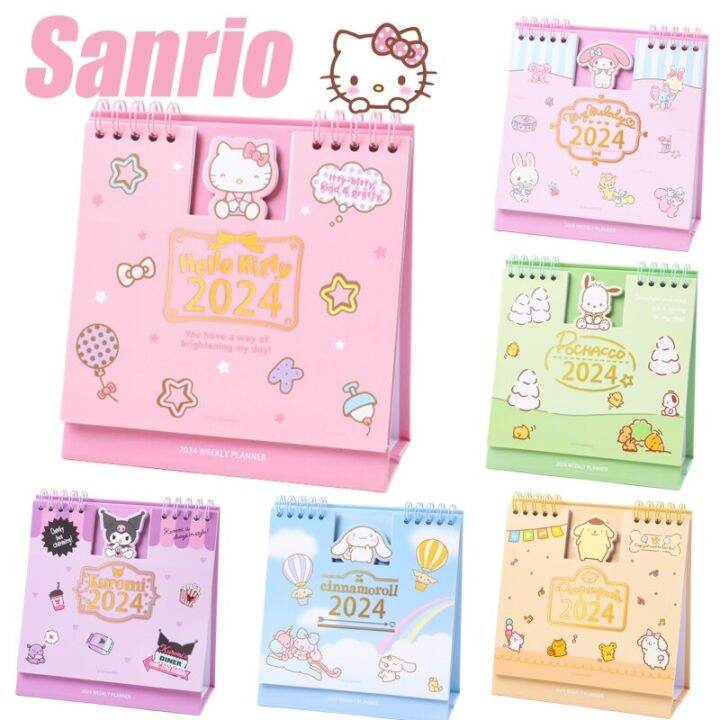 2024 Sanrio Desk Calendar Office School Supplies Calendar Hello Kitty My Melody Kuromi Monthly 8033