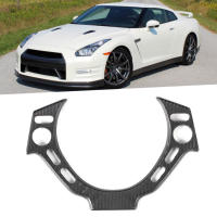 พวงมาลัยไฟเบอร์คาร์บอนแห้งสีด้านแผ่นครอบ Addon เหมาะสำหรับนิสสัน GT R R35 2009 1x 2016