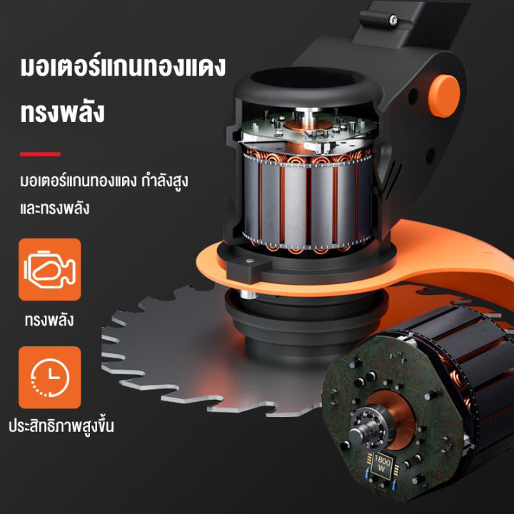 เครื่องตัดหญ้าไฟฟ้า-เครื่องตัดหญ้ากำลังแรงสูง-1800w-เครื่องตัดหญ้าไร้สาย-ชาร์จเร็ว-เครื่องตัดหญ้า30000mah-ปรับความยาวได้อิสระ-หัวเครื่องปรับ