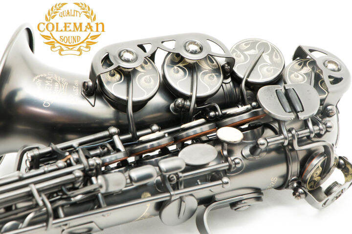 แซกโซโฟน-saxophone-curved-soprano-coleman-clc-552s-matt-black-nickel