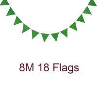 [HOT MAKXJWIGO 542] 8M 18Flags สีเขียว Slinger Party Bunting ธงธงแบนเนอร์เด็กวันเกิดงานแต่งงาน Garland Banderines De Tela Party ตกแต่ง