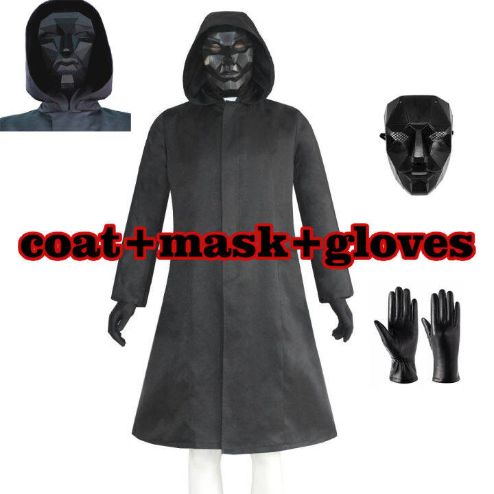 Squid Game Costume Halloween Cosplay Boss Coat with Mask Accessories