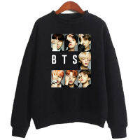 BTS เสื้อสเวตเชิ้ตพิมพ์ลายสไตล์เกาหลีเสื้อแบบหลวมลำลองฤดูใบไม้ผลิและเสื้อท่อนบนสำหรับฤดูใบไม้ร่วง