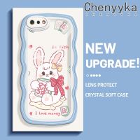 Chenyyka เคสสำหรับ Realme C2เคส C2S ลายการ์ตูนน่ารักกระต่ายสีชมพูสีสันสดใสน่ารักขอบคลื่นครีมเคสมือถือกันกระแทกแบบใสนิ่มโปร่งใสลายกล้องถ่ายรูปสร้างสรรค์ปลอกป้องกันซิลิโคนเรียบง่าย