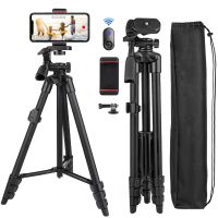 NA3560 Phone Tripod 55in Professional Video Recording Camera Photography Stand for Xiaomi HUAWEI iPhone Gopro with Selfie Remote Selfie Sticks